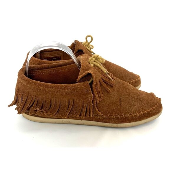 Minnetonka Brown Classic Fringe Suede Loafer Size 9 - Picture 3 of 10